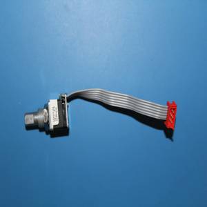 ROT-ENCODER, 5Vdc, 16 Positions with Pushbutton, Flat Cable 3 Inches, Micro Match 6-pin male