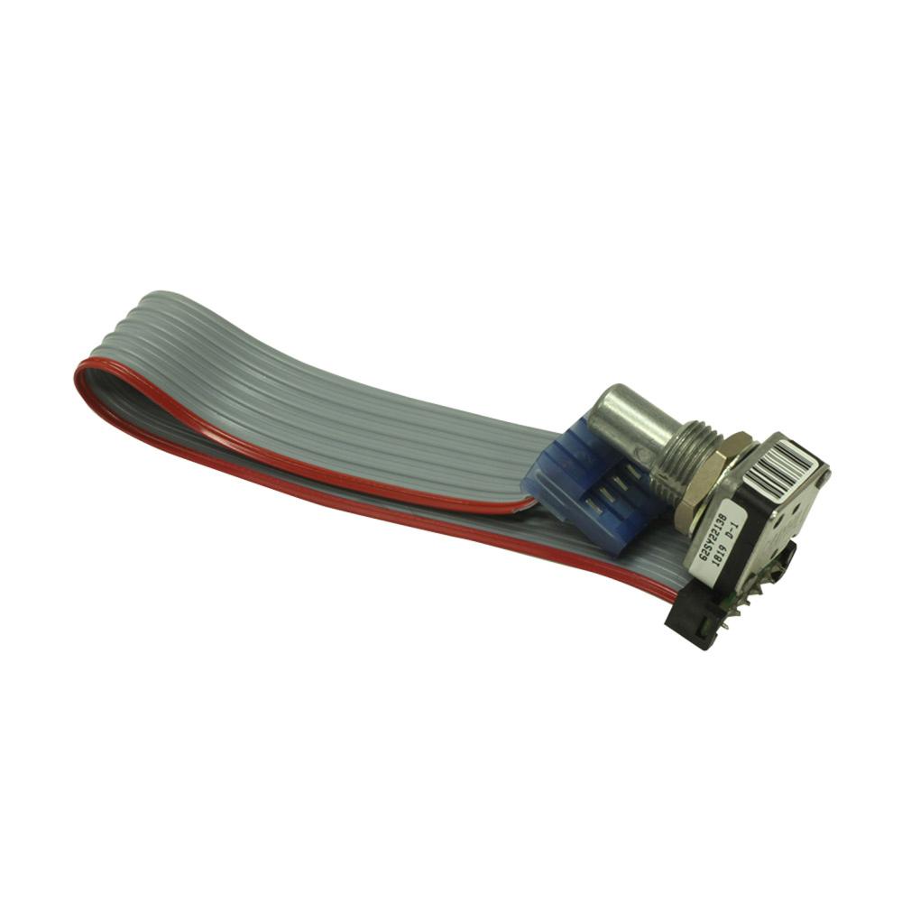 ROT-ENCODER, 16 pos, 22.5 Deg, Detents, Pushbutton, .100 inches Center Ribbon Cable, 6 inches Long ROT-ENCODER, 16 pos, 22.5 Deg, Detents, Pushbutton, .100 inches Center Ribbon Cable, 6 inches Long