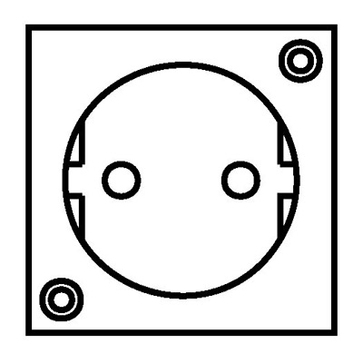 PART, RECEPTACLE CEE 7 PNL MT BLACK, Injection molded